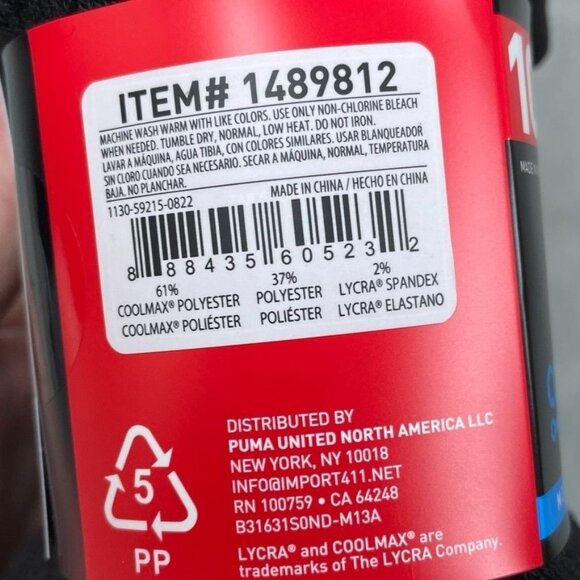 Puma Men’s No Show Socks 10 Pack Size 12-16 Coolmax Moisture-Wicking a0712 - Picture 6 of 9